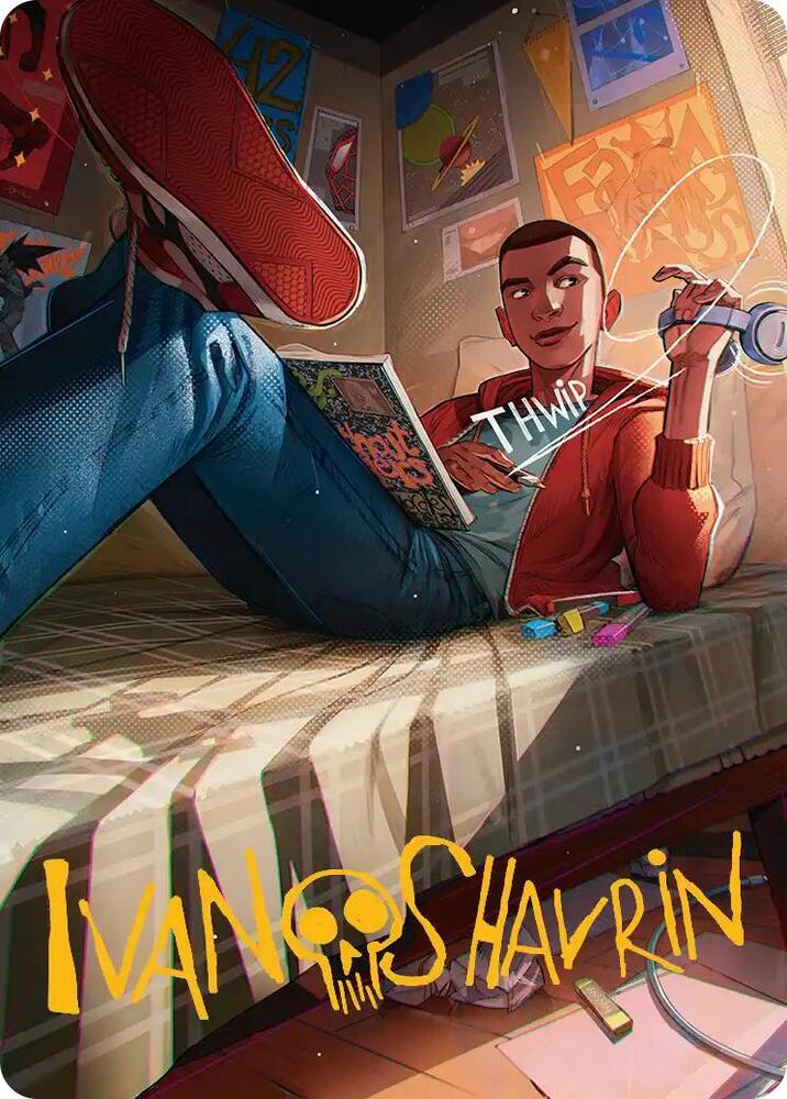 Miles Morales Art Card (Gold-Stamped Signature) 35 card from Art Series: Marvel's Spider-Man