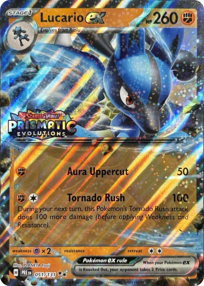 Lucario ex (Prismatic Evolutions Stamp) 051/131 card from Miscellaneous Cards & Products