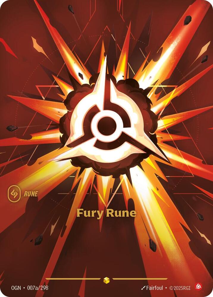 Fury Rune (Alternate Art) 007a/298 card from Origins