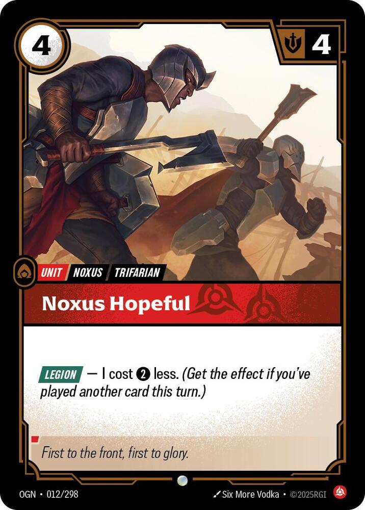 Noxus Hopeful 012/298 card from Origins