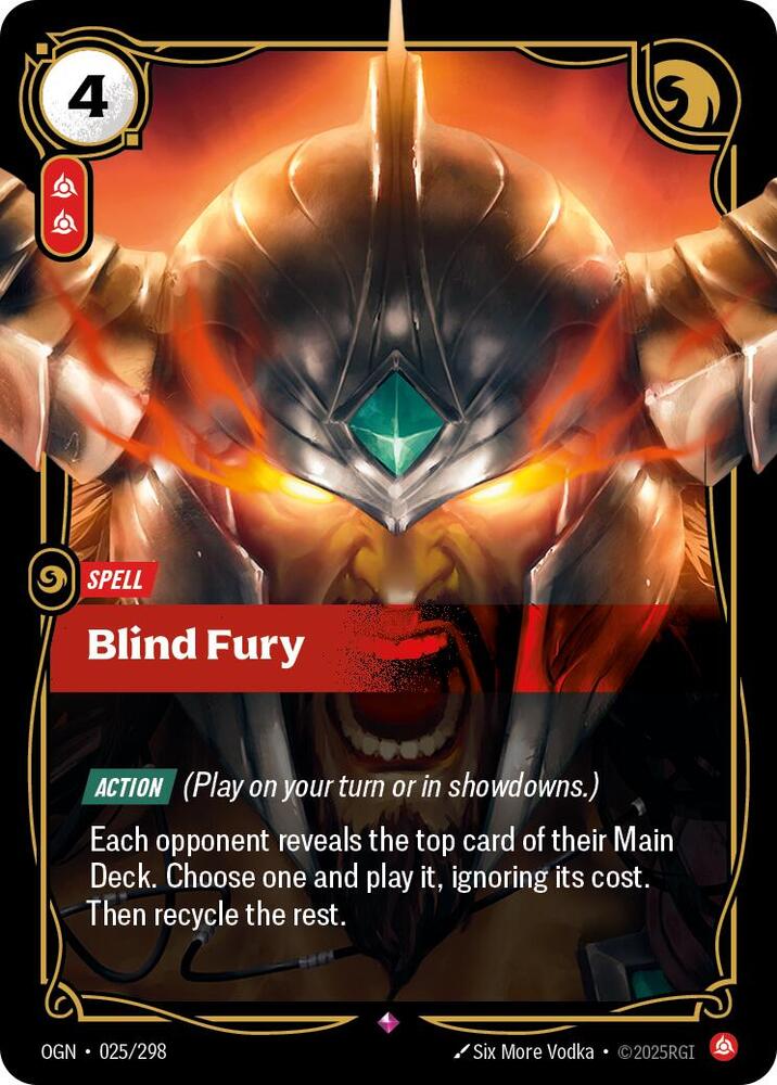 Blind Fury 025/298 card from Origins