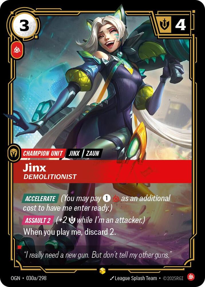 Jinx - Demolitionist (Alternate Art) 030a/298 card from Origins