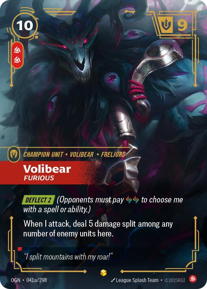 Volibear - Furious (Alternate Art) 041a/298 card from Origins