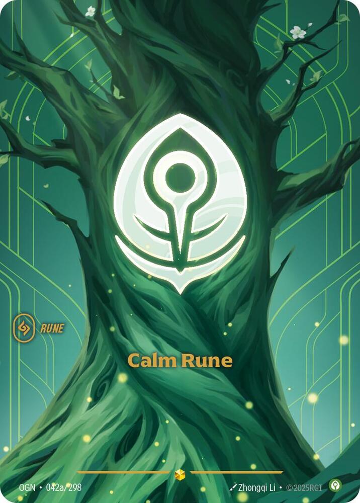 Calm Rune (Alternate Art) 042a/298 card from Origins