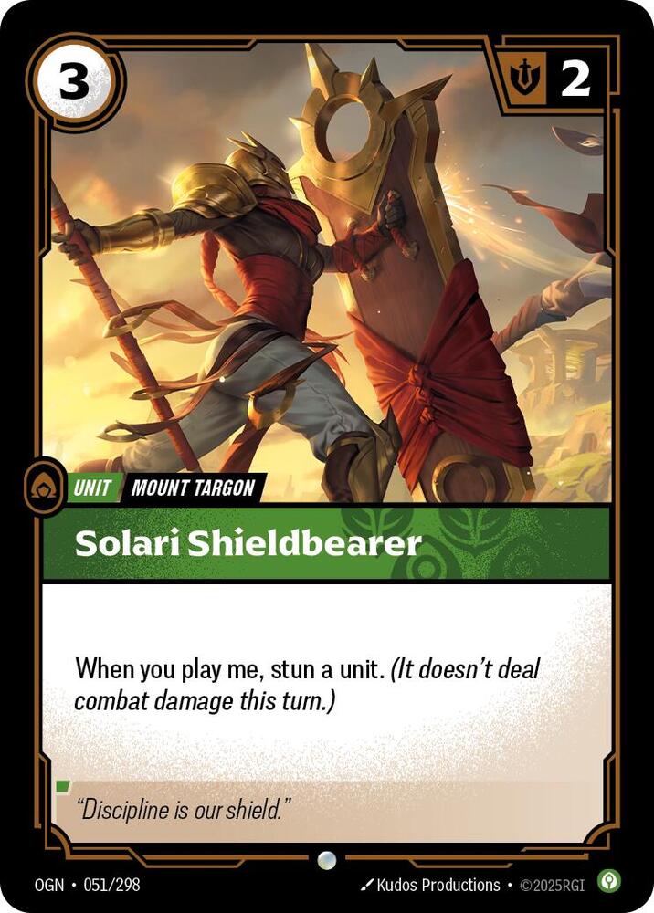 Solari Shieldbearer 051/298 card from Origins
