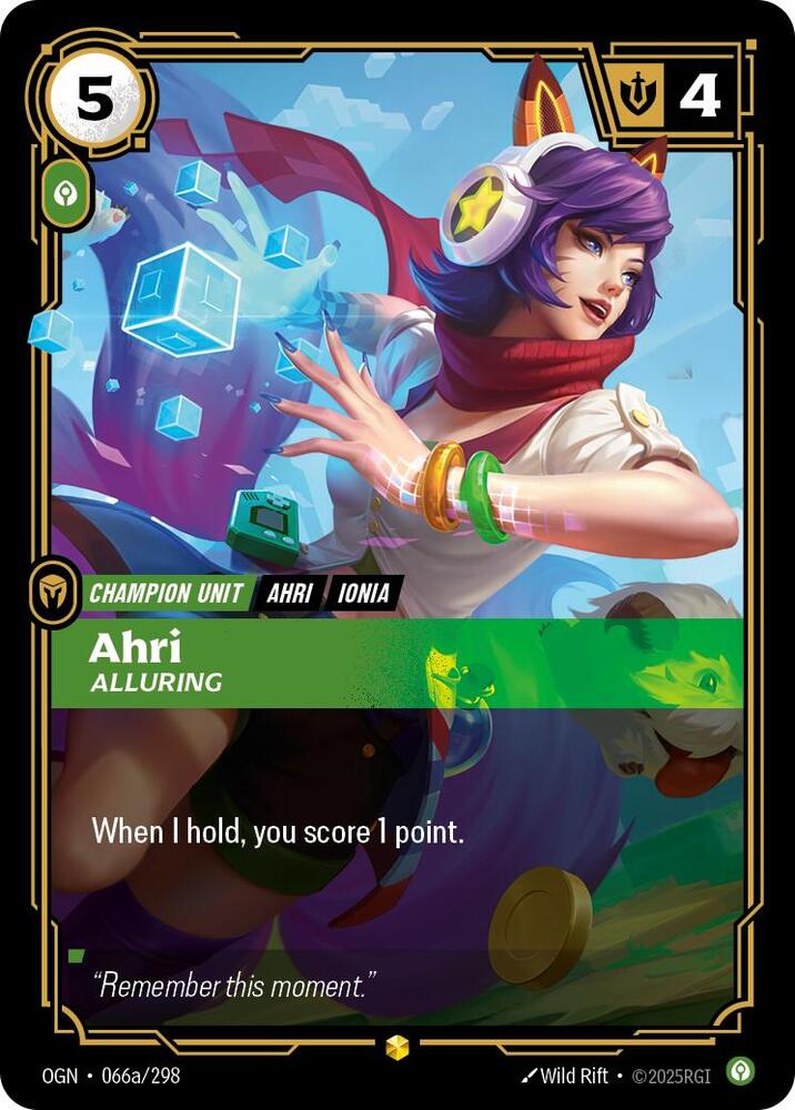 Ahri - Alluring (Alternate Art) 066a/298 card from Origins