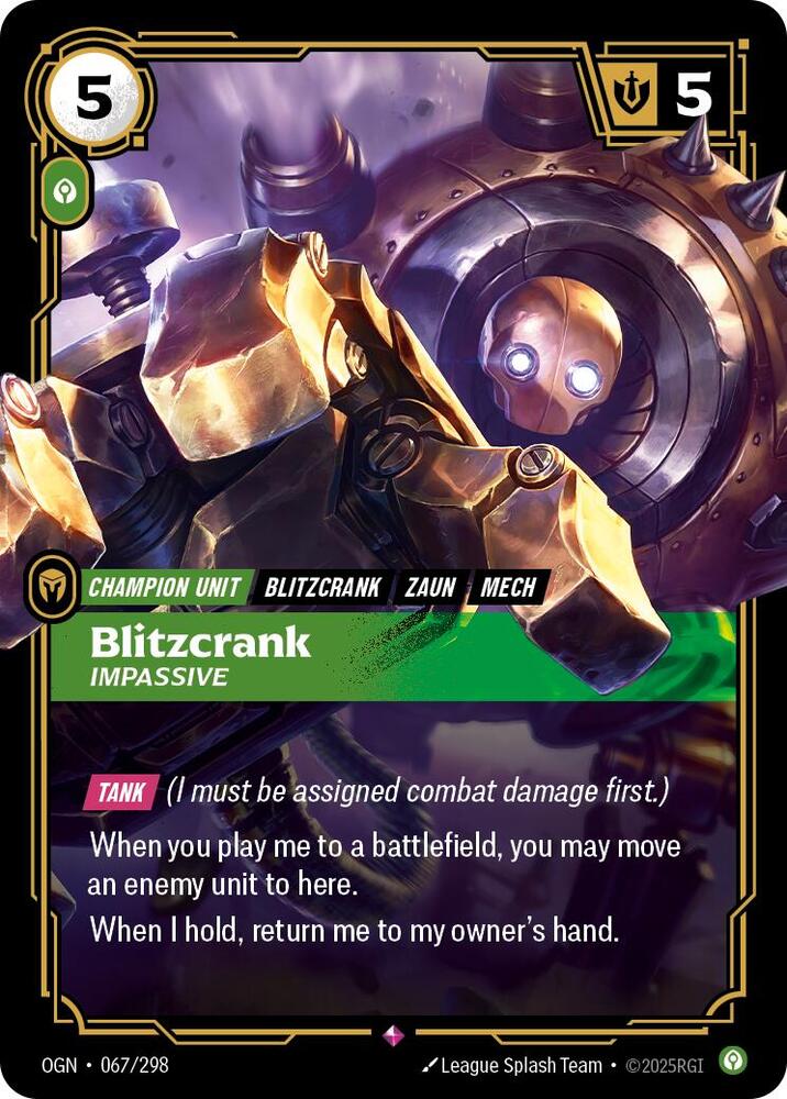 Blitzcrank - Impassive 067/298 card from Origins