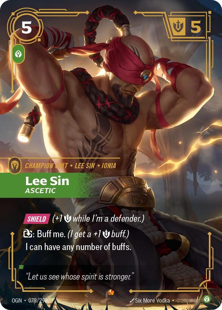 Lee Sin - Ascetic 078/298 card from Origins