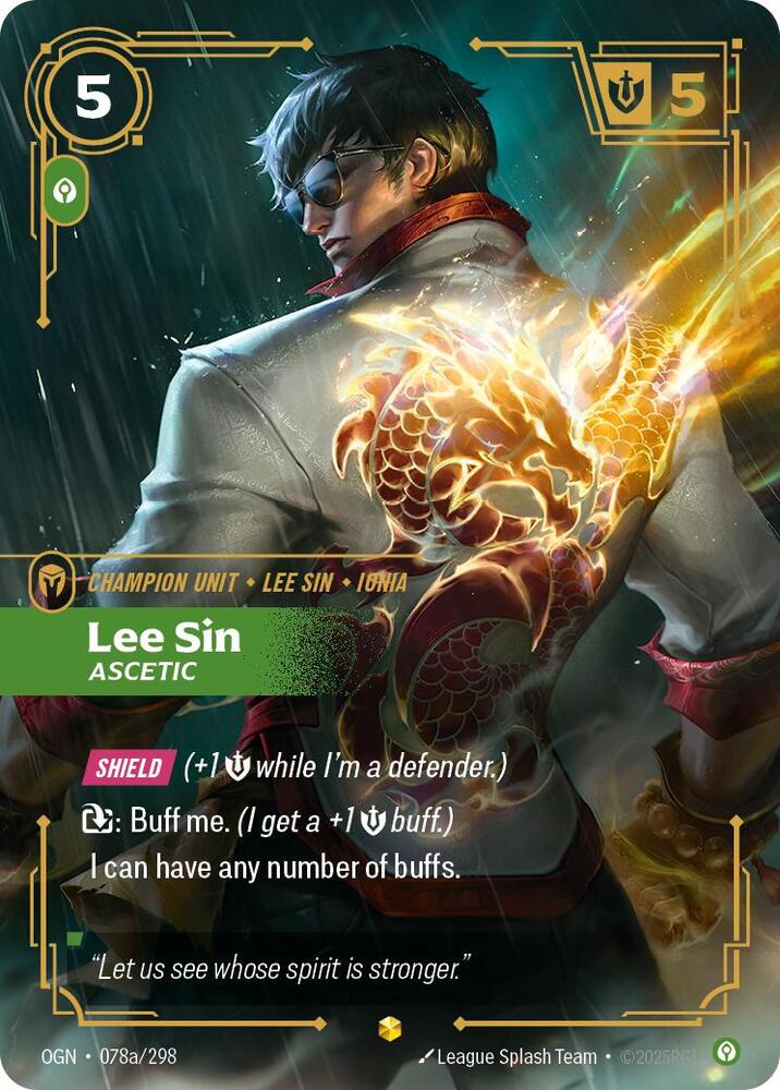 Lee Sin - Ascetic (Alternate Art) 078a/298 card from Origins