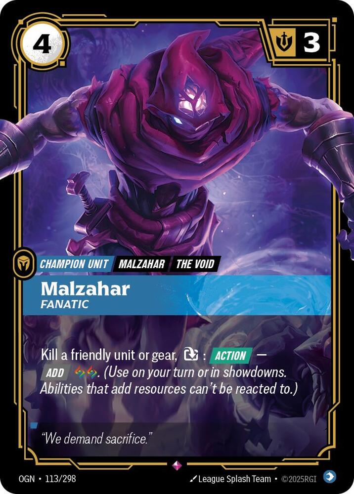 Malzahar - Fanatic 113/298 card from Origins
