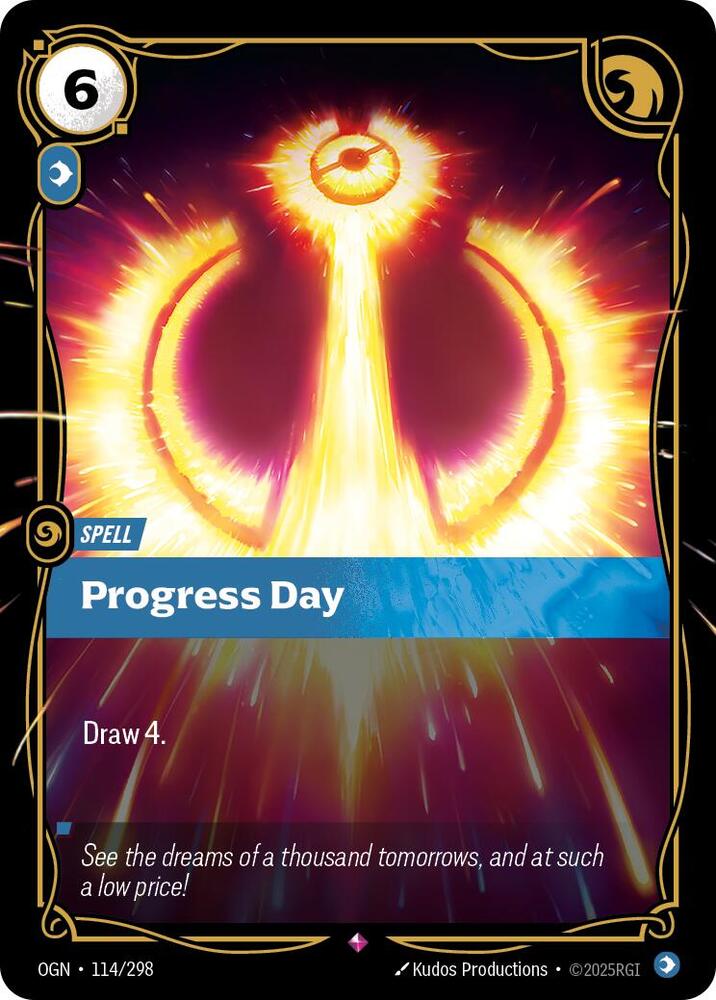 Progress Day 114/298 card from Origins