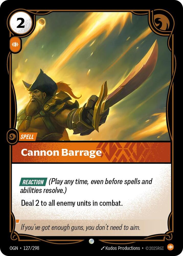 Cannon Barrage 127/298 card from Origins