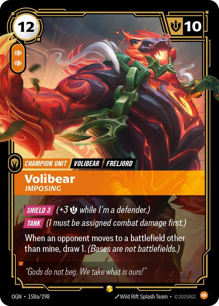 Volibear - Imposing (Alternate Art) 158a/298 card from Origins