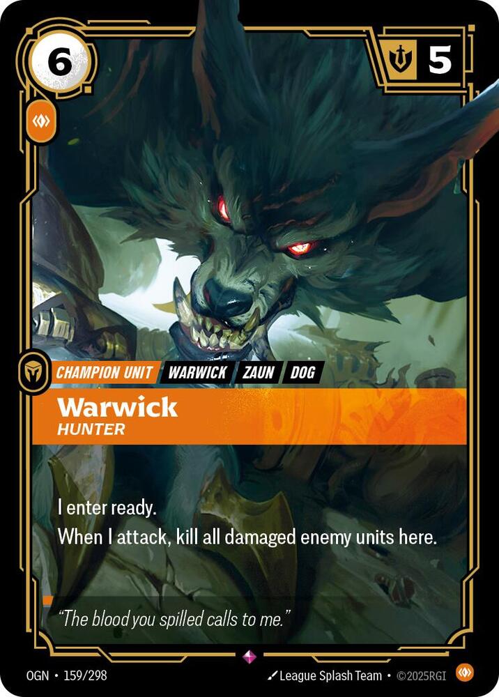Warwick - Hunter 159/298 card from Origins