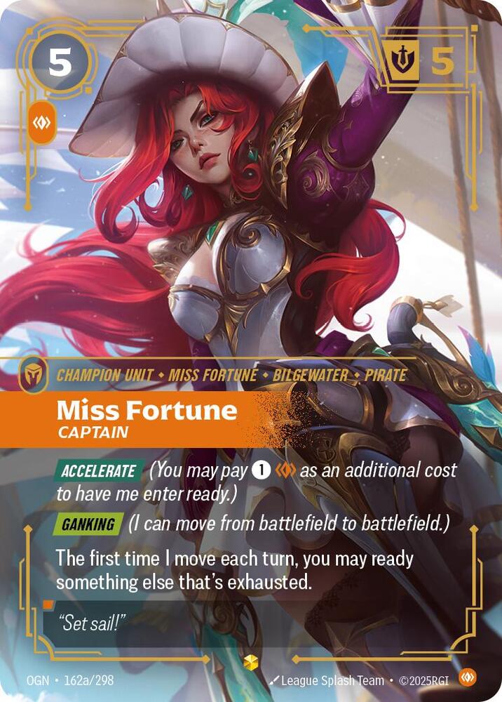 Miss Fortune - Captain (Alternate Art) 162a/298 card from Origins
