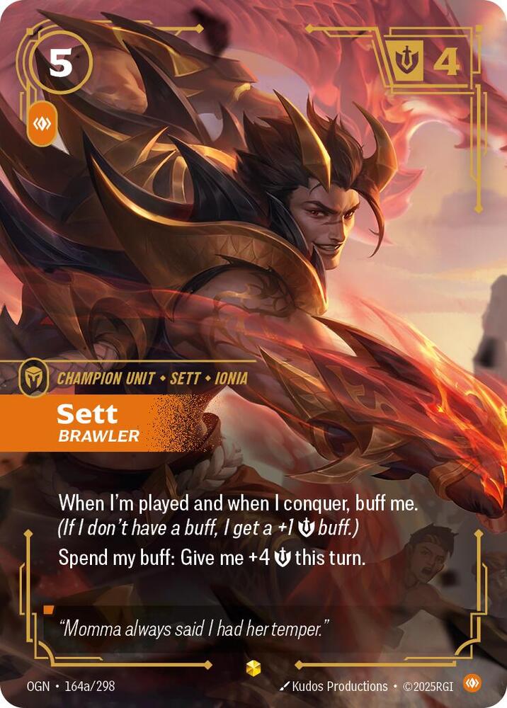 Sett - Brawler (Alternate Art) 164a/298 card from Origins