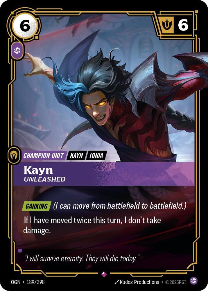 Kayn - Unleashed 189/298 card from Origins