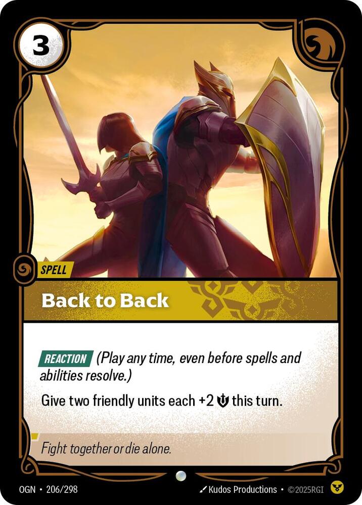 Back to Back 206/298 card from Origins