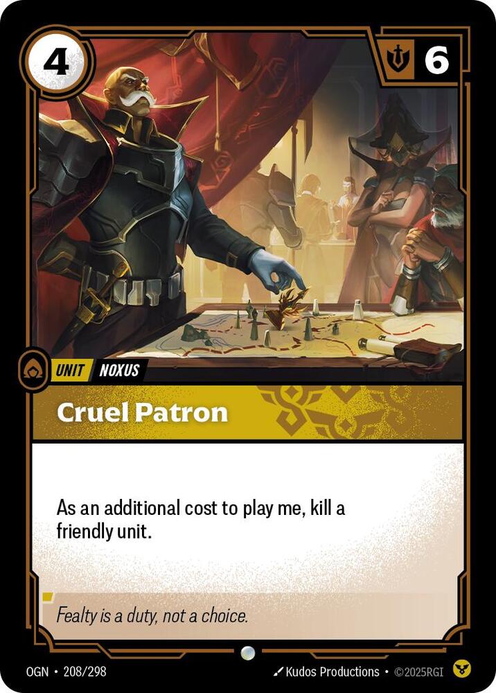 Cruel Patron 208/298 card from Origins