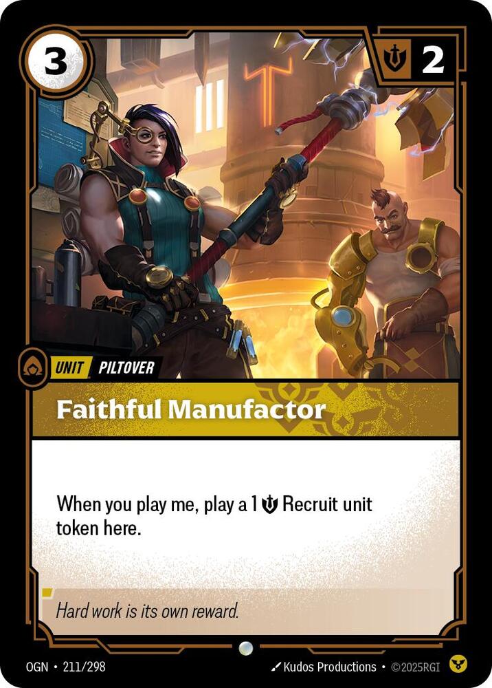 Faithful Manufactor 211/298 card from Origins