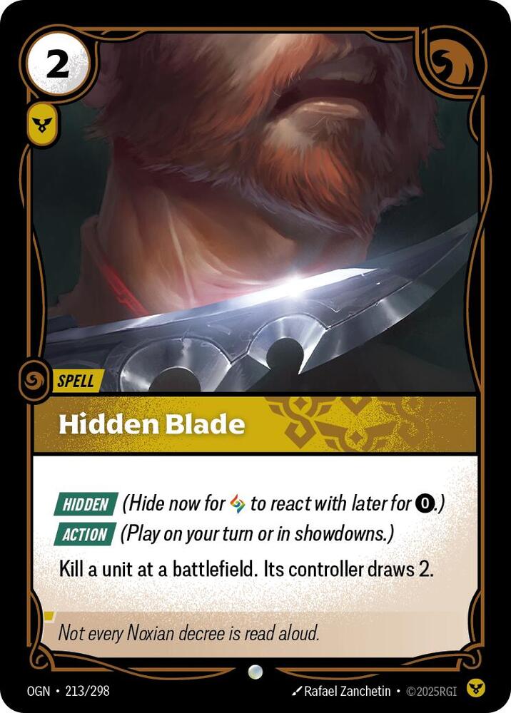 Hidden Blade 213/298 card from Origins
