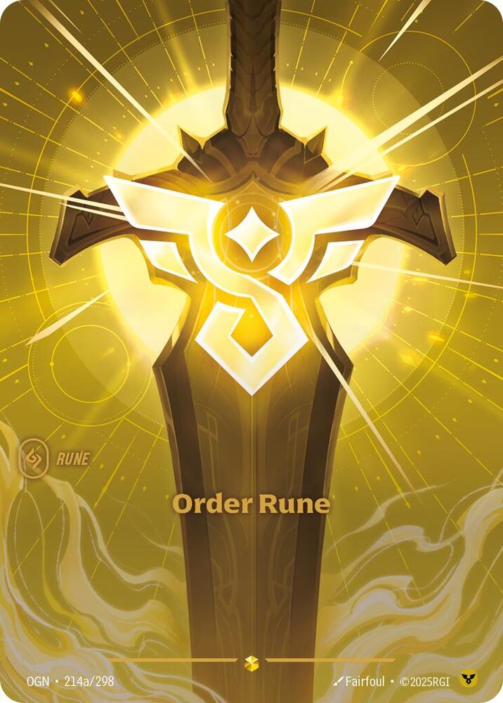 Order Rune (Alternate Art) 214a/298 card from Origins