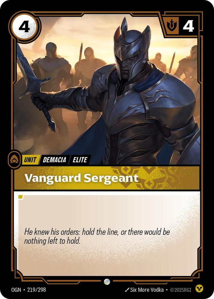 Vanguard Sergeant 219/298 card from Origins