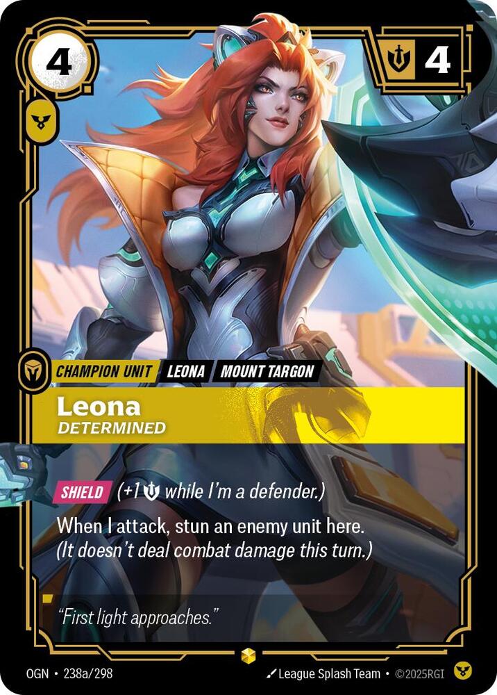 Leona - Determined (Alternate Art) 238a/298 card from Origins