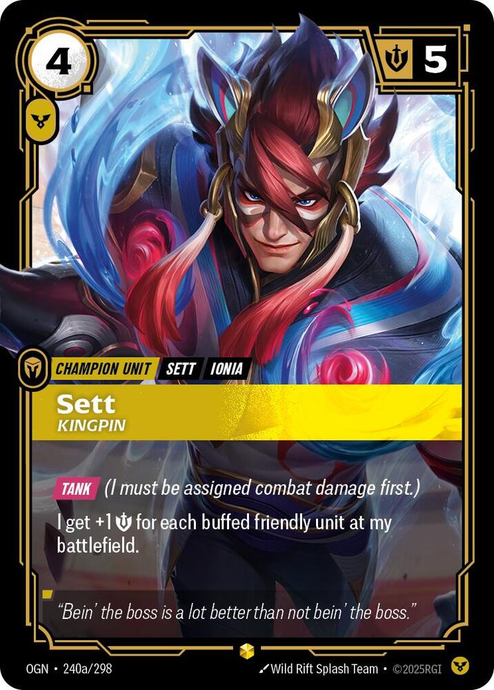 Sett - Kingpin (Alternate Art) 240a/298 card from Origins
