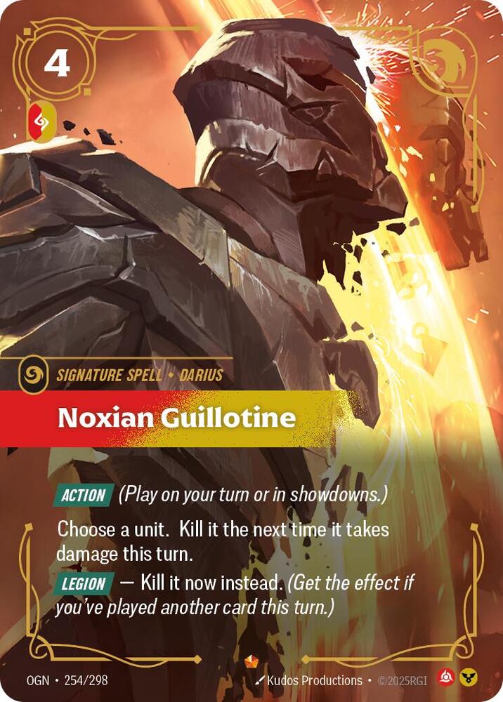 Noxian Guillotine 254/298 card from Origins