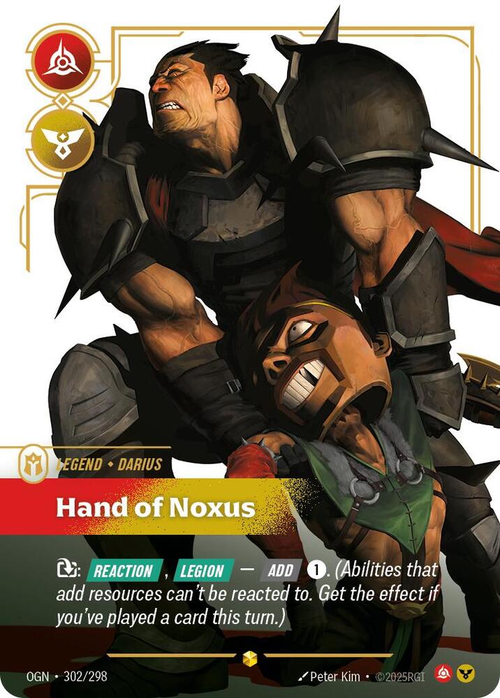 Darius - Hand of Noxus (Overnumbered) 302/298 card from Origins