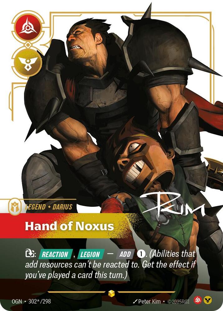 Darius - Hand of Noxus (Signature) 302*/298 card from Origins