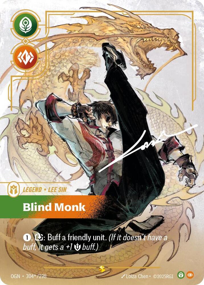 Lee Sin - Blind Monk (Signature) 304*/298 card from Origins