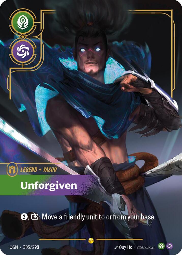Yasuo - Unforgiven (Overnumbered) 305/298 card from Origins