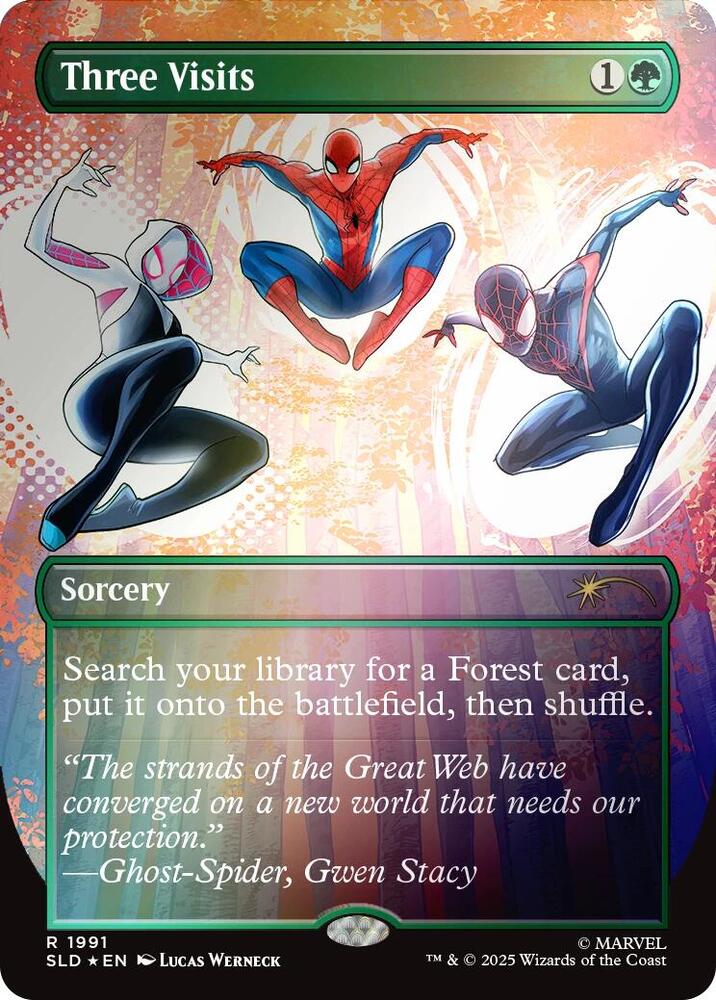 Three Visits (Rainbow Foil) 1991 card from Secret Lair Drop Series