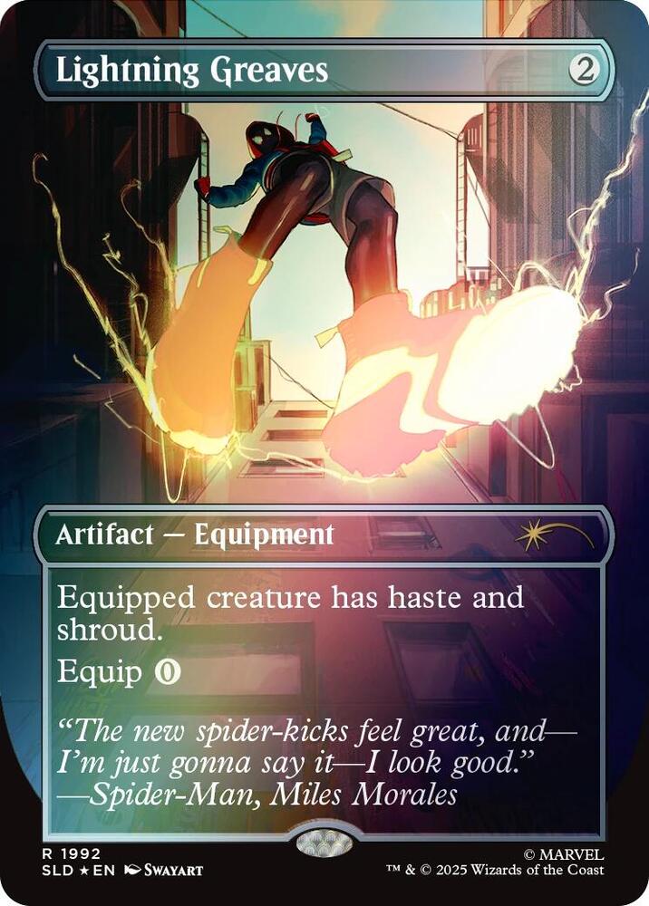Lightning Greaves (Rainbow Foil) 1992 card from Secret Lair Drop Series