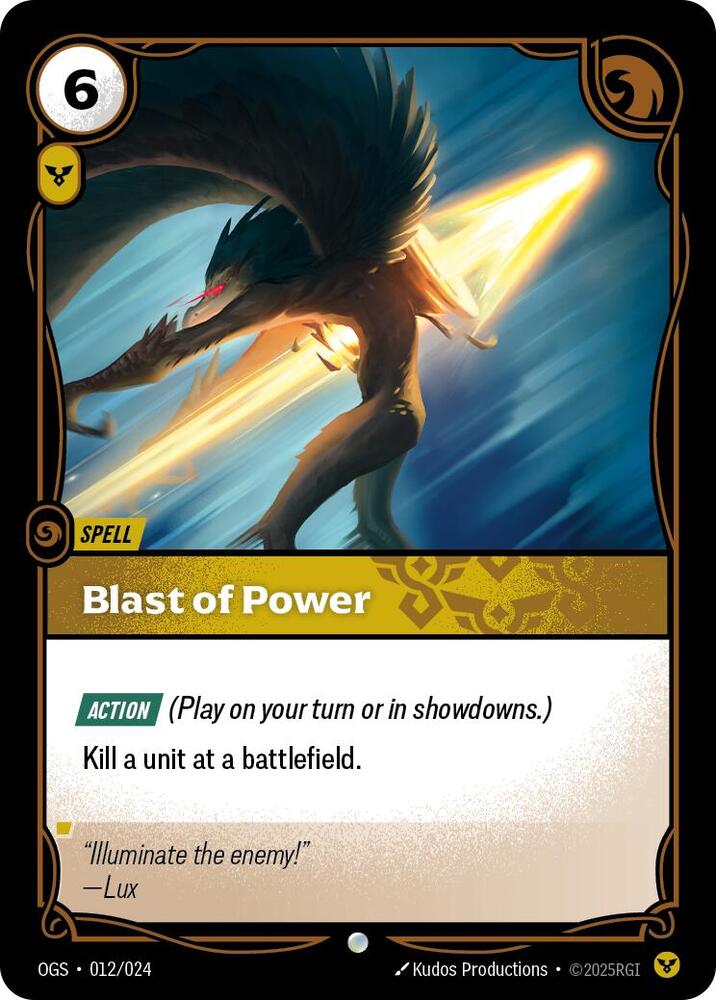 Blast of Power 012/024 card from Origins: Proving Grounds