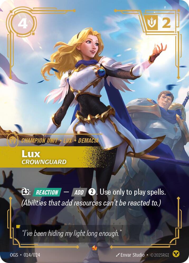 Lux - Crownguard 014/024 card from Origins: Proving Grounds