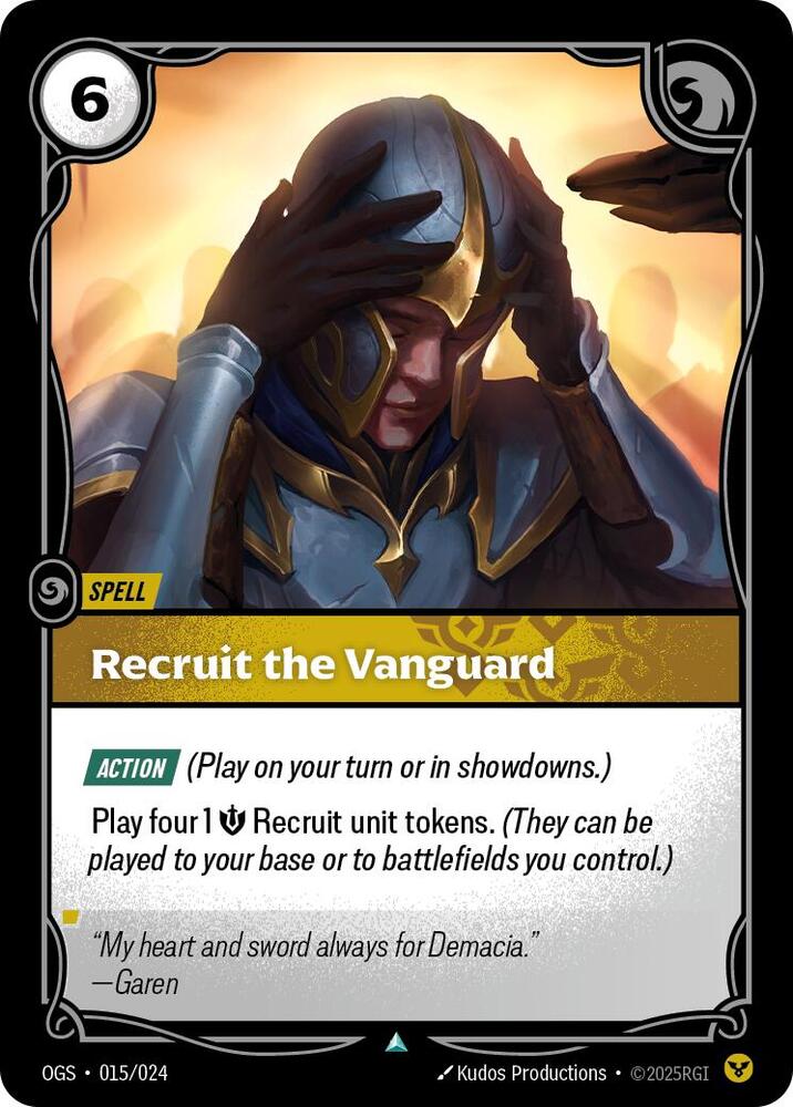 Recruit the Vanguard 015/024 card from Origins: Proving Grounds