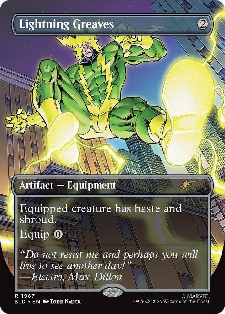 Lightning Greaves 1987 card from Secret Lair Drop Series