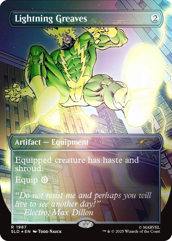 Lightning Greaves (Rainbow Foil) 1987 card from Secret Lair Drop Series