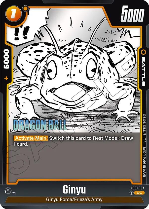 Ginyu FB01-107 card from Manga Booster 02