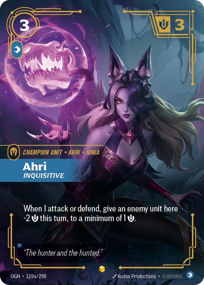 Ahri - Inquisitive (Alternate Art) 119a/298 card from Origins