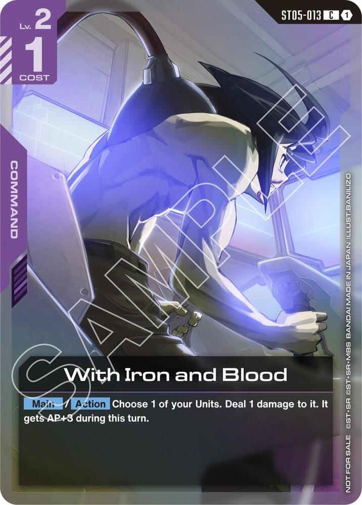 With Iron and Blood (ST05 Release Event) ST05-013 card from Gundam Promotional Cards