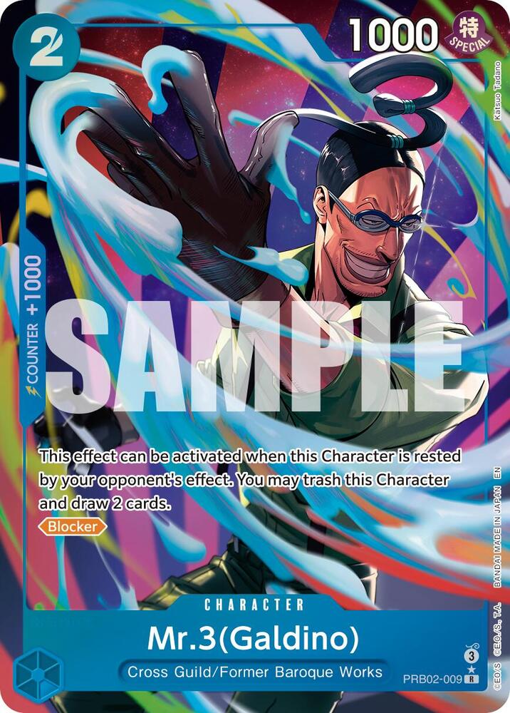 Mr.3(Galdino) (Alternate Art) PRB02-009 card from Premium Booster -The Best- Vol. 2