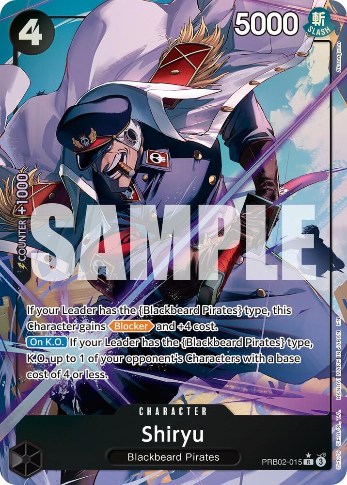 Shiryu (Alternate Art) PRB02-015 card from Premium Booster -The Best- Vol. 2