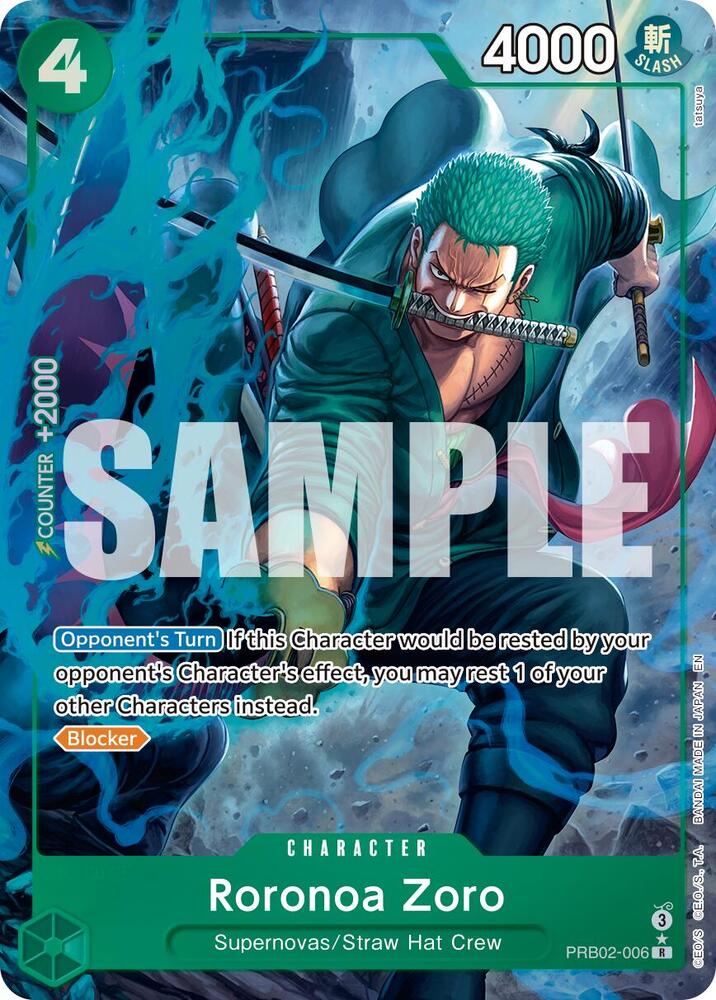 Roronoa Zoro (Alternate Art) PRB02-006 card from Premium Booster -The Best- Vol. 2