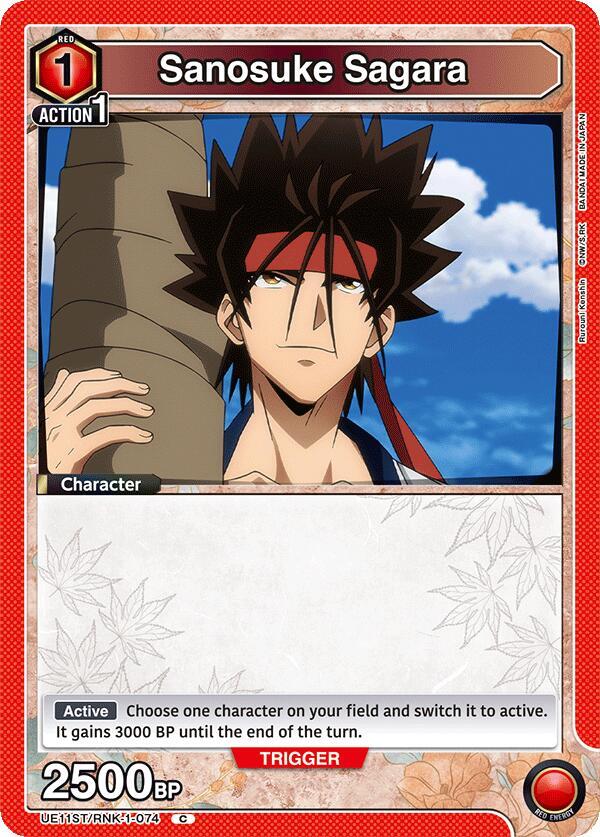 Sanosuke Sagara UE11ST/RNK-1-074 card from UE11ST: Rurouni Kenshin Starter Deck
