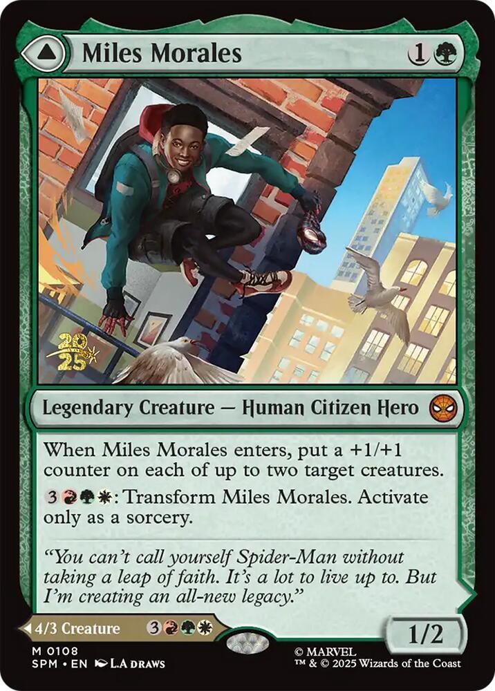 Miles Morales 108 card from Prerelease Cards