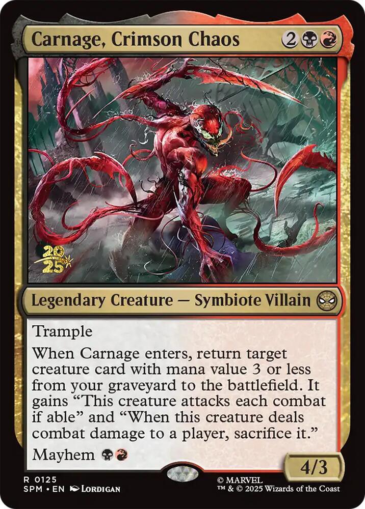 Carnage, Crimson Chaos 125 card from Prerelease Cards